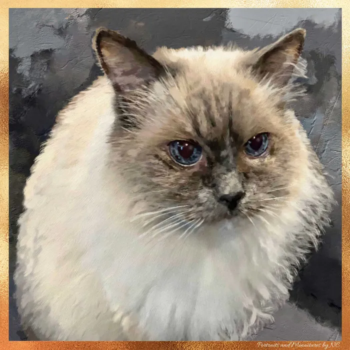 Portraits by NC Necklaces Birman Cat Digital Portrait