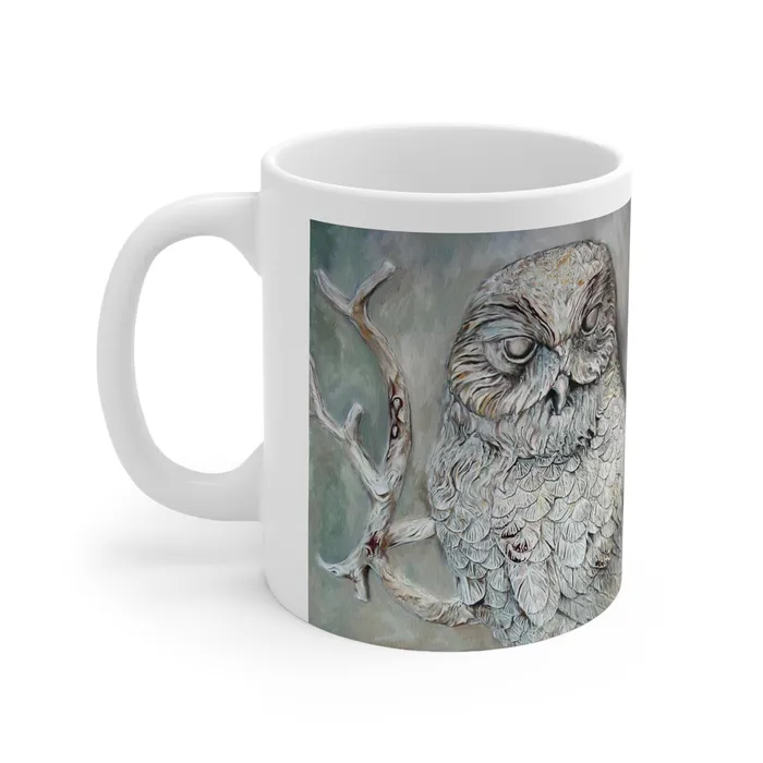 Portraits by NC Rings Barn Owl Ceramic Mug 11oz Portraits by NC Rings Barn Owl Ceramic Mug 11oz