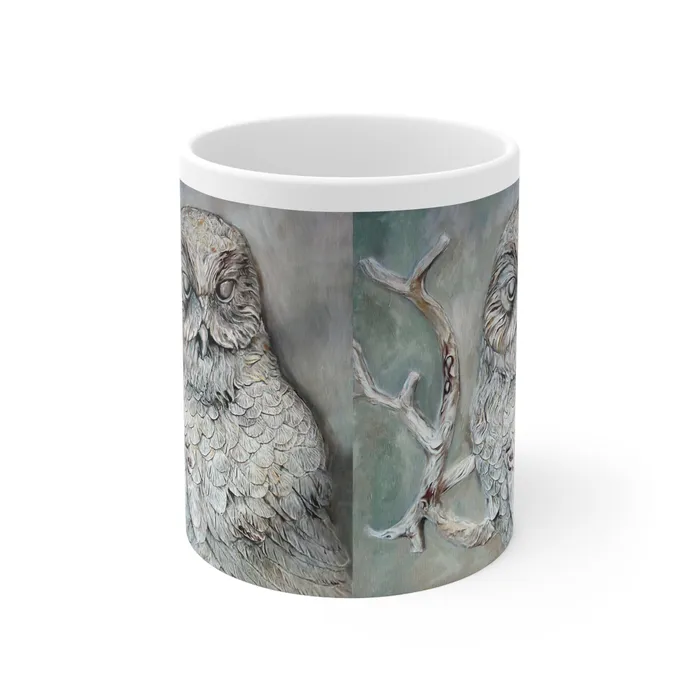 Portraits by NC Rings Barn Owl Ceramic Mug 11oz Portraits by NC Rings Barn Owl Ceramic Mug 11oz