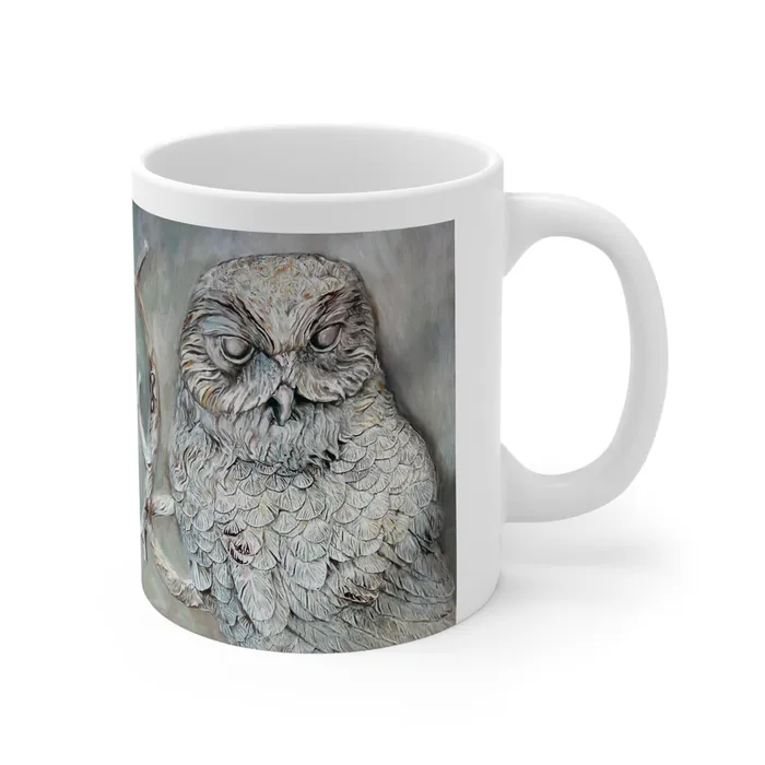 Portraits by NC Rings Barn Owl Ceramic Mug 11oz Portraits by NC Rings Barn Owl Ceramic Mug 11oz