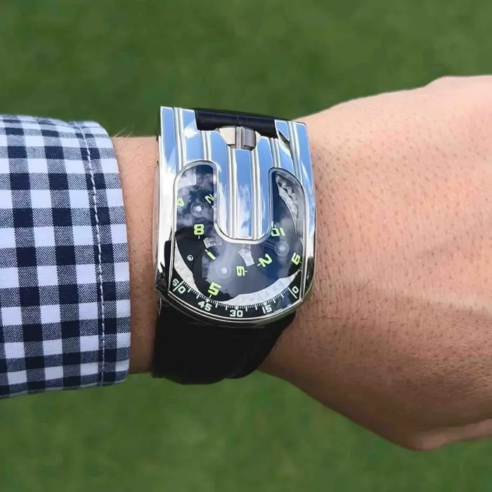 PreOwned Urwerk UR10305 Platinum Watch Urwerk Earrings