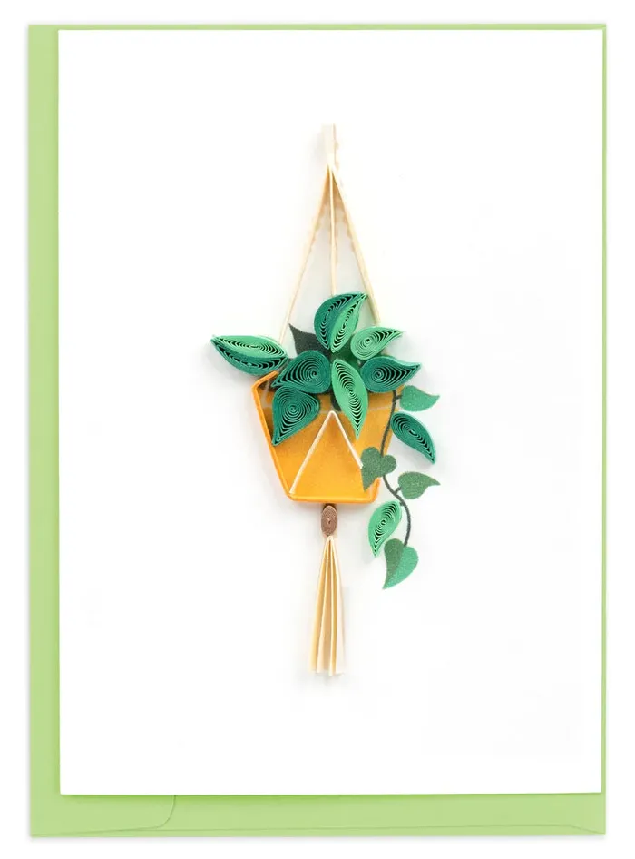 QUILLINGCARD Qullingcard Quilled Pothos Macram Hanger Mini Gift Enclosure Card Earrings QUILLINGCARD Qullingcard Quilled Pothos Macram Hanger Mini Gift Enclosure Card Earrings
