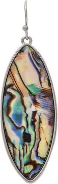 RAINJEWELRY Rings Ellipse Abalone Silver Earings