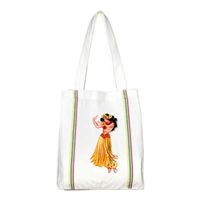 Red White Kitchen Hula Cotton Tote Bag 12 x 14 REDWHITEKITCHE Rings