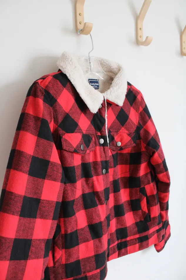 Rings Funky Tribe Outerwear Funky Tribe Outerwear Red Black Buffalo Plaid Sherpa Lined Jacket Youth M Rings Funky Tribe Outerwear Funky Tribe Outerwear Red Black Buffalo Plaid Sherpa Lined Jacket Youth M