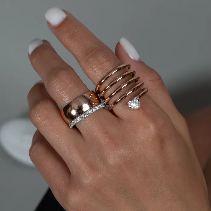 Rose Gold Heart Diamond Spiral Ring 78cts RACHEL LYNN CHICAGO Rings