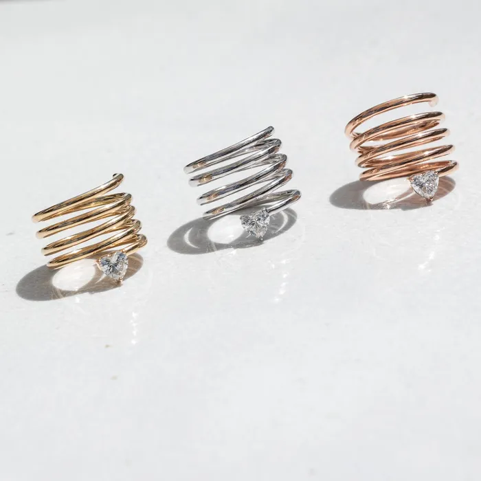 Rose Gold Heart Diamond Spiral Ring 78cts RACHEL LYNN CHICAGO Rings