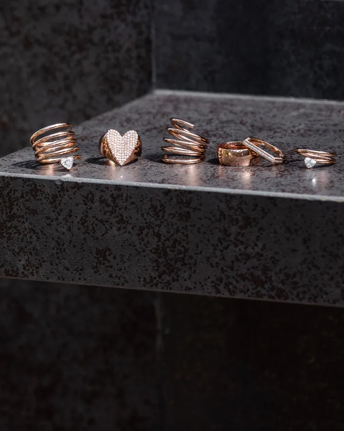 Rose Gold Heart Diamond Spiral Ring 78cts RACHEL LYNN CHICAGO Rings