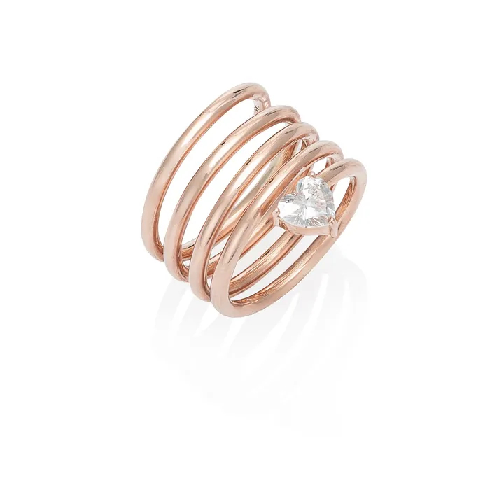 Rose Gold Heart Diamond Spiral Ring 78cts RACHEL LYNN CHICAGO Rings