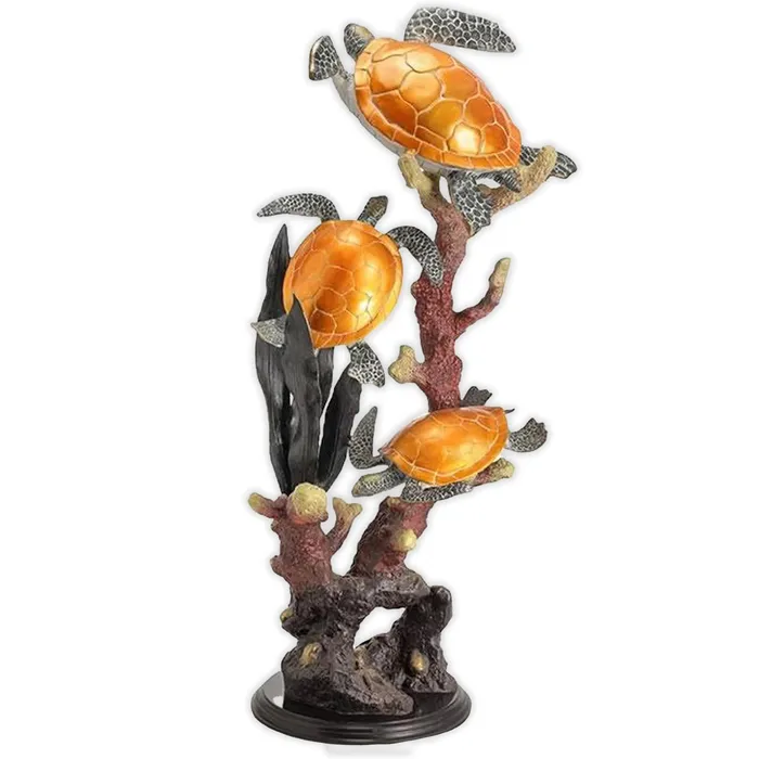 SANPACIFICINTL Earrings Sea Turtles Coral Seascape Brass Sculpture by San Pacific International SANPACIFICINTL Earrings Sea Turtles Coral Seascape Brass Sculpture by San Pacific International