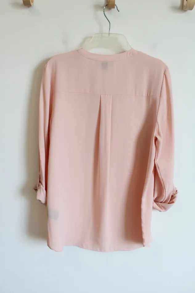 Simply Styled By Sears Blush Pink Chiffon Blouse M Sears Earrings