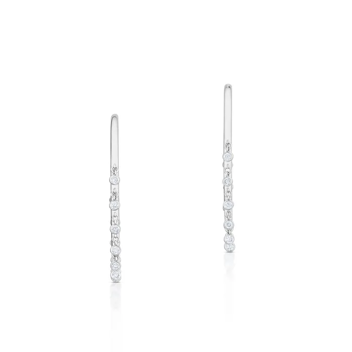 Stephen Silver Fine Jewelry 075 Carat Diamond Dangle Hoop Earrings Earrings