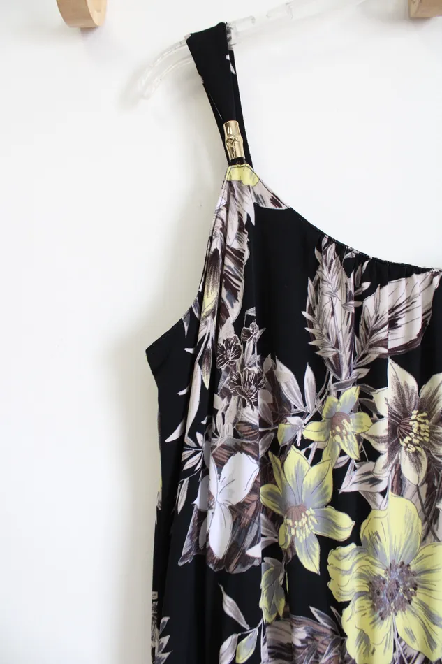 Susan Graver Floral Strap Dress L Susan Graver Rings