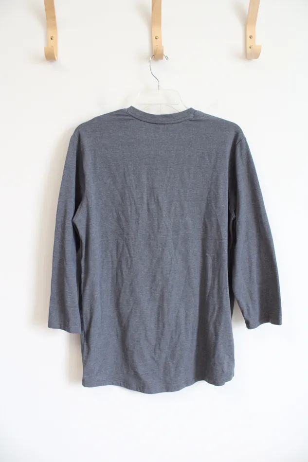 Under Armour Gray Henley Shirt M Under Armour Earrings