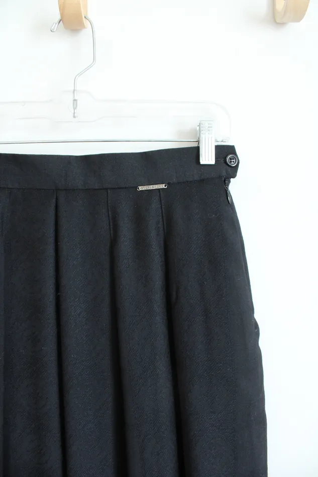 Vintage Geiger Black Pleated Skirt 38M Geiger Rings