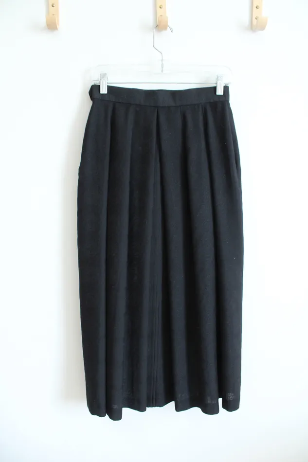 Vintage Geiger Black Pleated Skirt 38M Geiger Rings