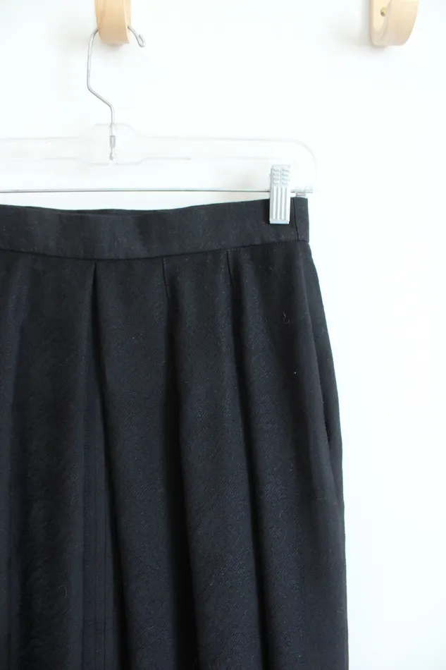 Vintage Geiger Black Pleated Skirt 38M Geiger Rings