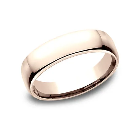 14K Rose Gold European Comfort Fit Band Benchmark Rings 14K Rose Gold European Comfort Fit Band Benchmark Rings