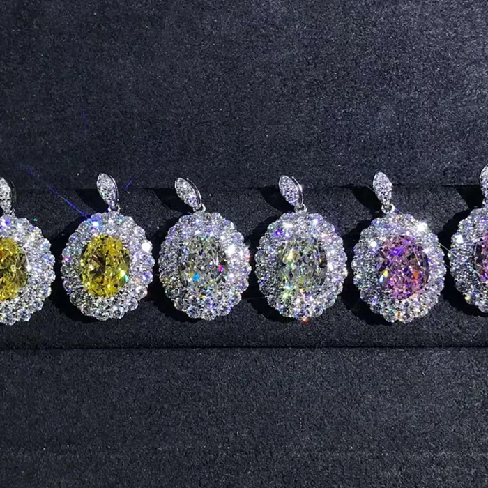 3 Carat Colorless Oval Cut VVS Moissanite Drop Earrings Leyloon Jewelry Earrings