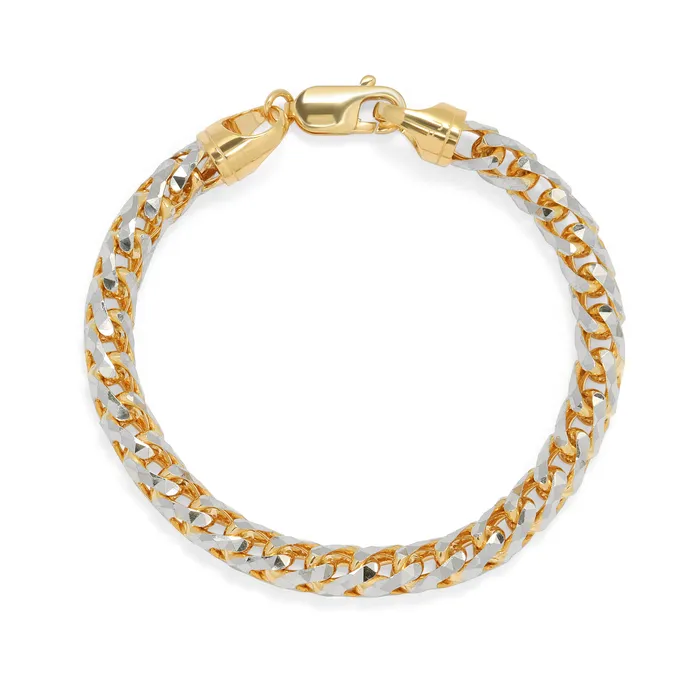 60MM Saint Franco Bracelet TwoTone Prism Cut Saints Gold Bracelets