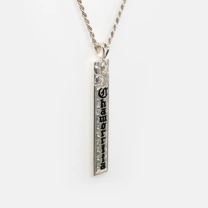 925 Sterling Silver Custom Made To Order 8mm Chamorrita Plumeria and Scroll Vertical Pendant rosamarianas Necklaces
