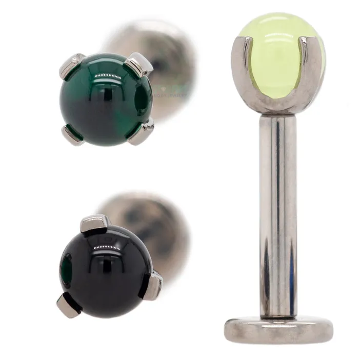 Anatometal Earrings Ceramic Orb ClawSet on flatback