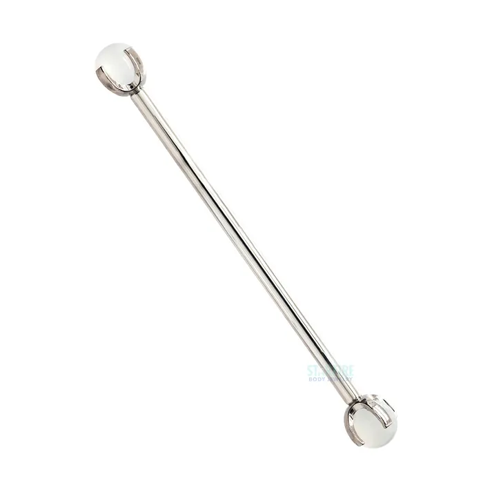 Anatometal Earrings Natural Stone Orb ClawSet Industrial Barbell