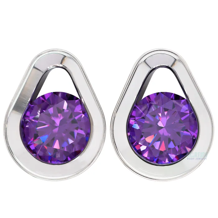 Anatometal Necklaces Single Gem Teardrop Eyelets with BrilliantCut Gem Amethyst Anatometal Necklaces Single Gem Teardrop Eyelets with BrilliantCut Gem Amethyst