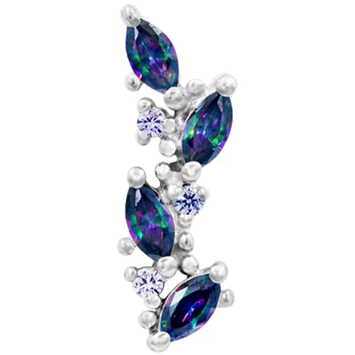 Andreia Threaded End in Gold with Mystic Topaz Alexandrite CZs Junipurr Jewelry Earrings