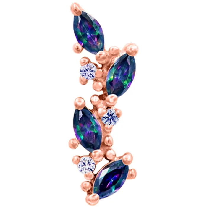 Andreia Threaded End in Gold with Mystic Topaz Alexandrite CZs Junipurr Jewelry Earrings