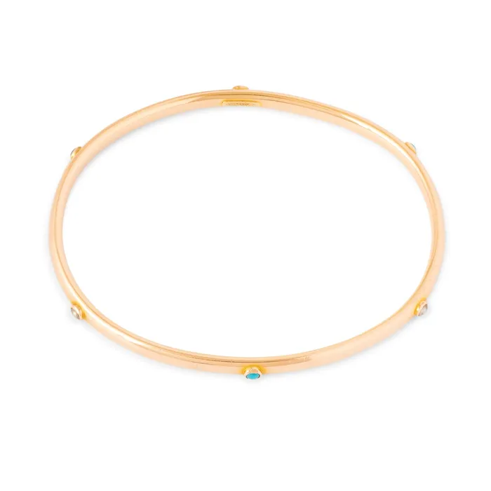 Antique Bracelets Turquoise and Pearl 14k Gold Bangle Bracelet