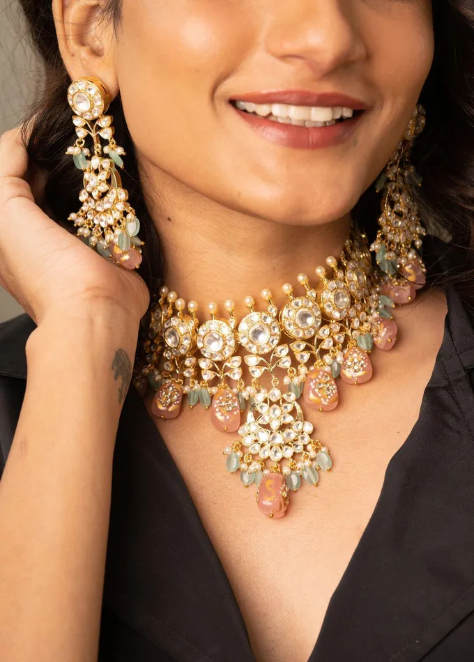 Attrangi Earrings Neelam Heavy Set Attrangi Earrings Neelam Heavy Set