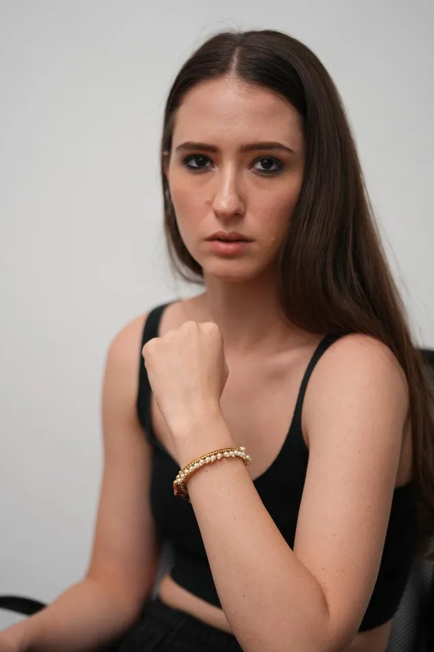 Attrangi Jigyasa Gokhru Gold Kada Bracelet with Pearl Jhaalar Sone Pe Suhaga Bracelets
