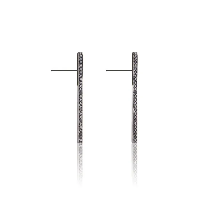 Black Diamond Bar Earrings Alexis Jae Earrings