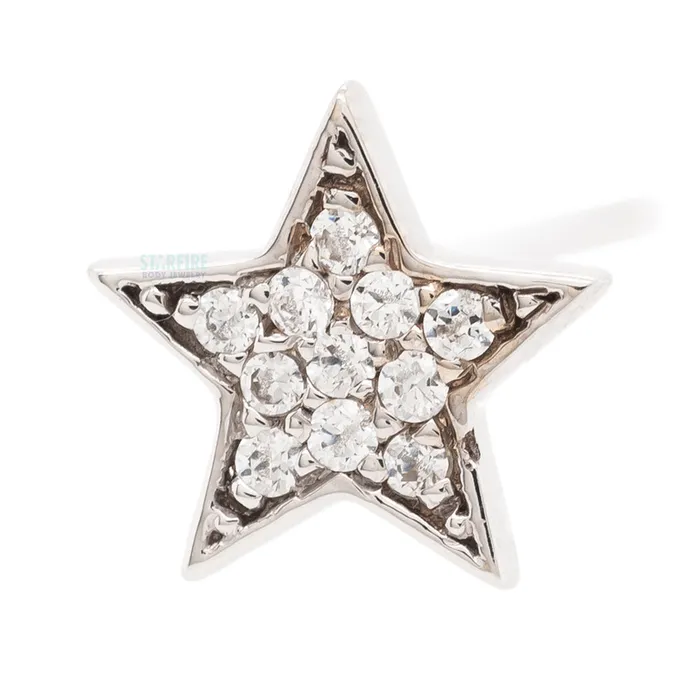 Body Vision BVLA Micro Pave Star Nostril Screw in Gold with White CZs Earrings Body Vision BVLA Micro Pave Star Nostril Screw in Gold with White CZs Earrings