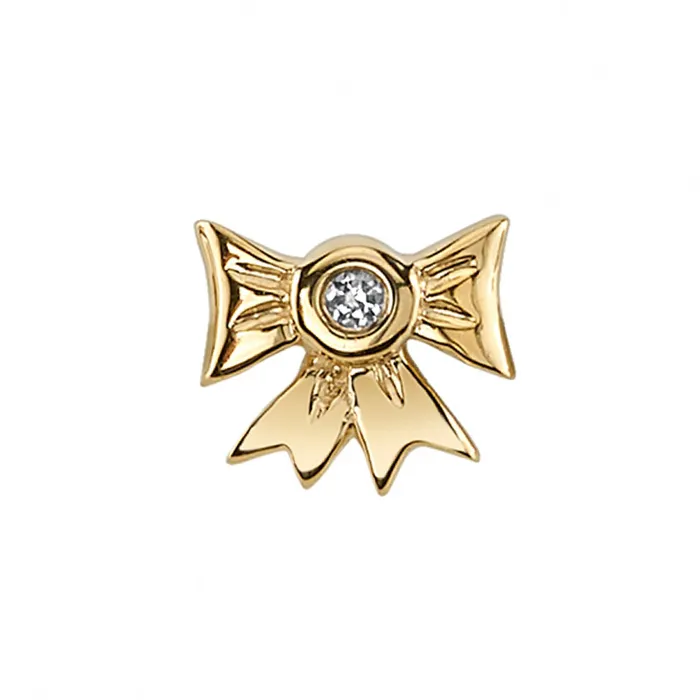 Body Vision BVLA Necklaces threadless Gift Bow Pin in Gold with DIAMOND