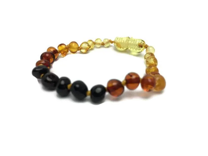 Bracelets MB 55 in Rainbow Baltic Amber Bracelet Baby Infant Toddler