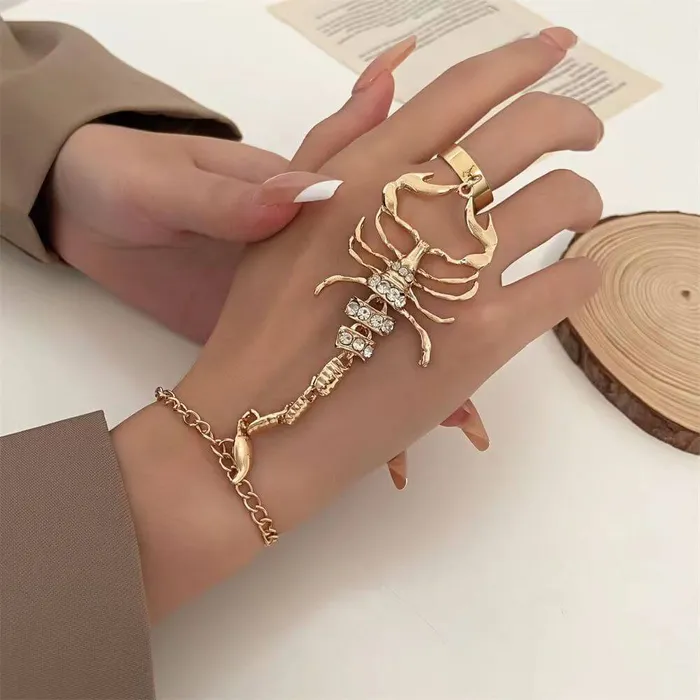 Bracelets worldnetgifts Scorpion Ring Bracelet Creative Scorpio Jewelry for Women Bracelets worldnetgifts Scorpion Ring Bracelet Creative Scorpio Jewelry for Women