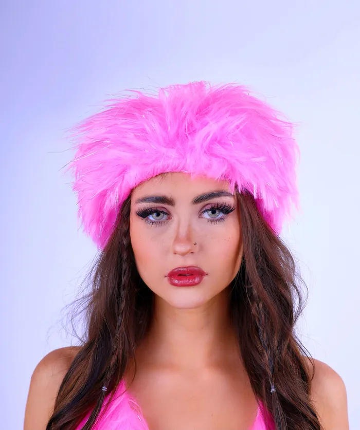 Bubblegum Diva Fuzzy Headband THE LUMI SHOP Earrings