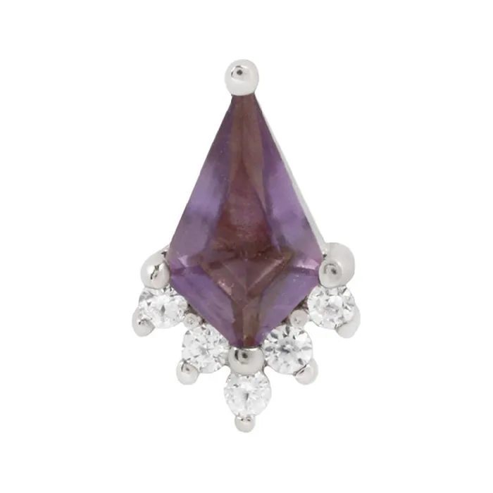 Buddha Jewelry Organics Necklaces threadless Noble End in Gold with Amethyst White CZs