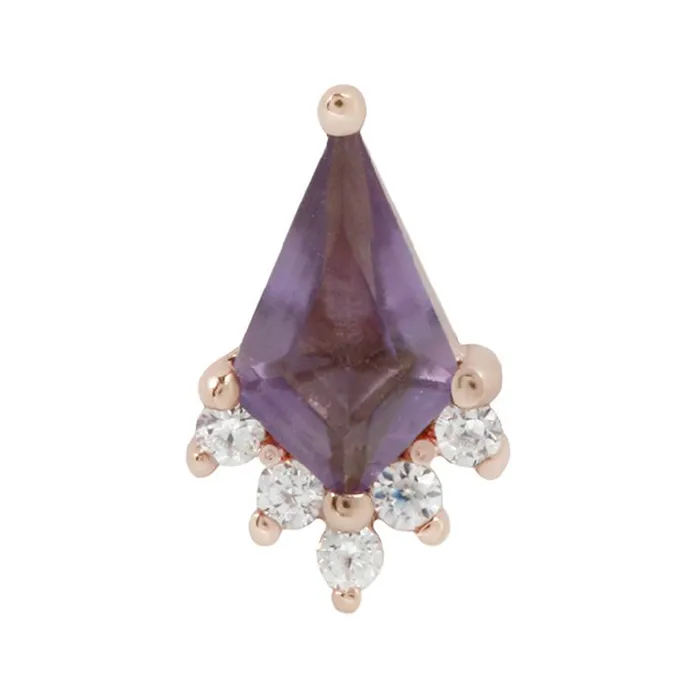 Buddha Jewelry Organics Necklaces threadless Noble End in Gold with Amethyst White CZs