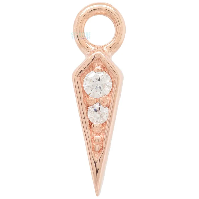 Buddha Jewelry Organics Spike Charm in Gold with CZs Earrings