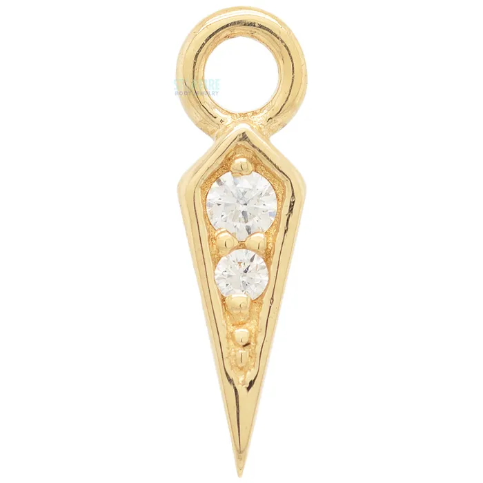 Buddha Jewelry Organics Spike Charm in Gold with CZs Earrings
