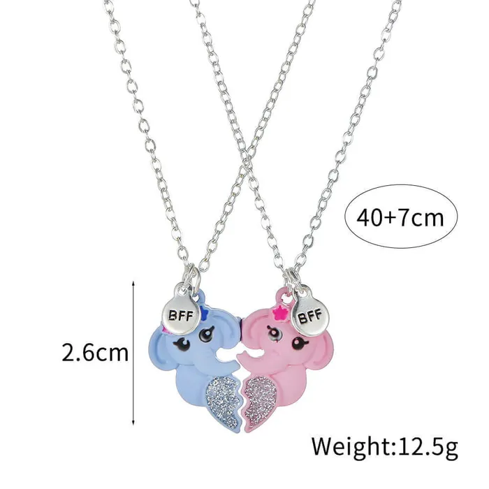 Cute Elephant Necklace for Two BFF worldnetgifts Necklaces