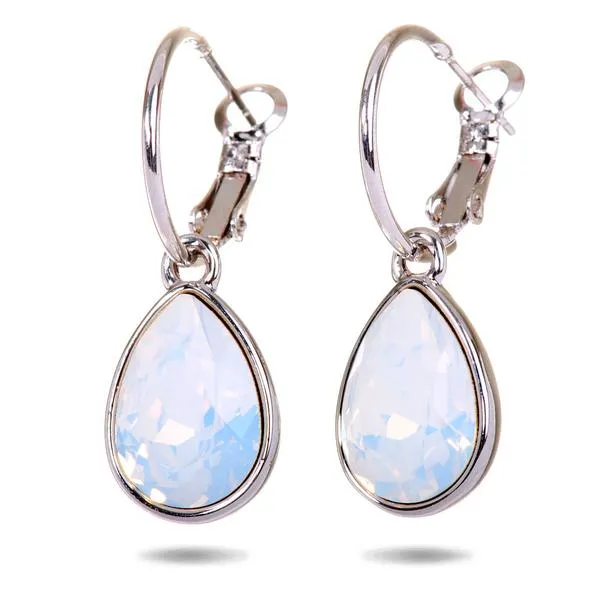 E7258 Teardrop Opal Swarovski Elements Drop Earrings Red Earrings