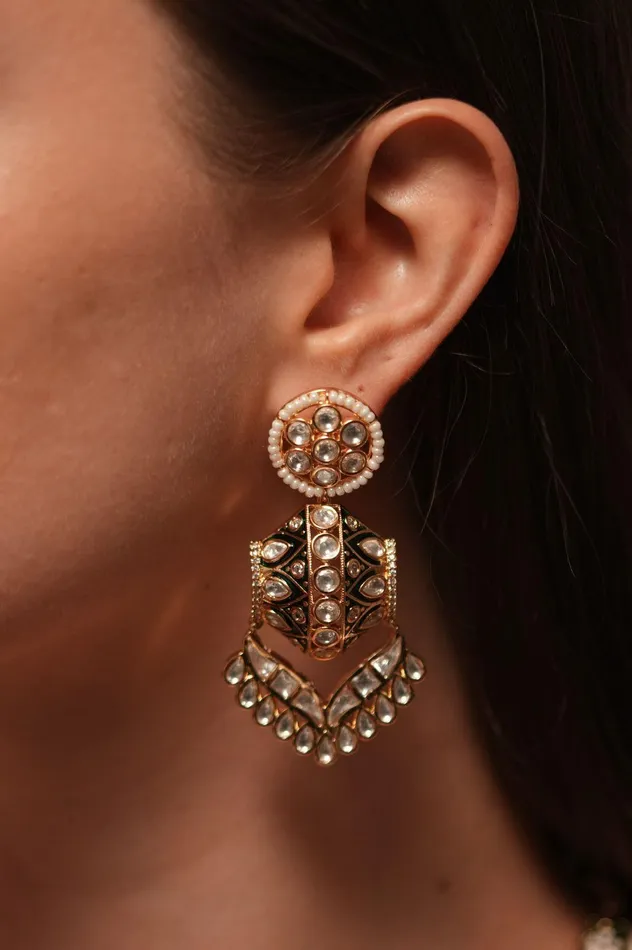 Earrings attrangi Rushi Meenakari Traditional Hasli Set