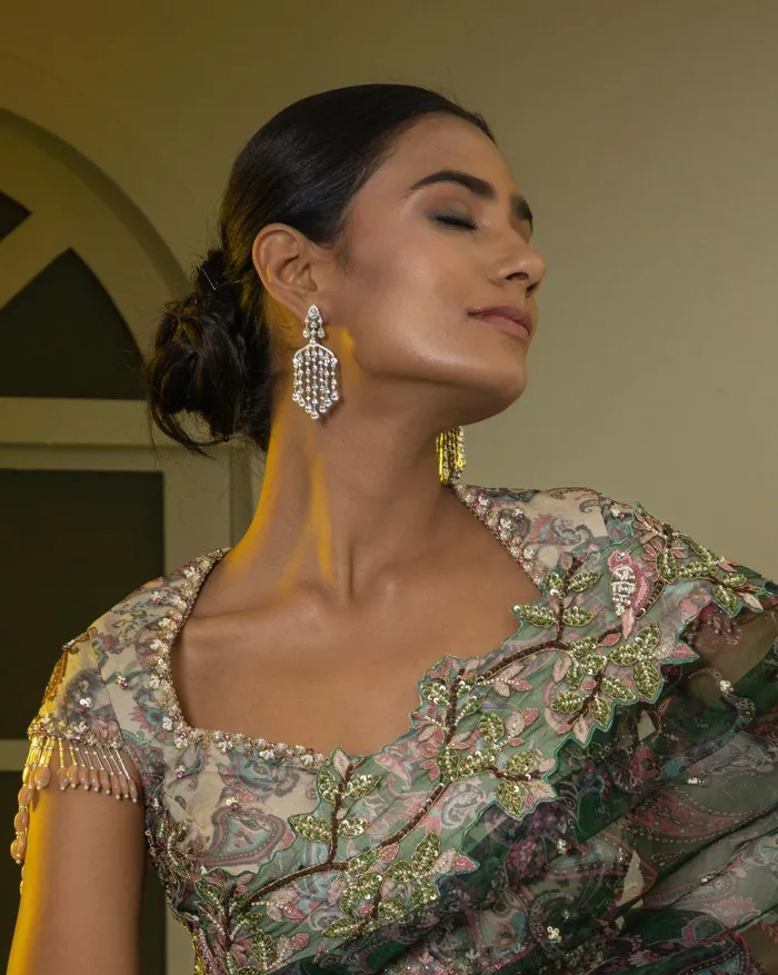 Earrings Attrangi Zeenia Diamond Chandelier Earrings