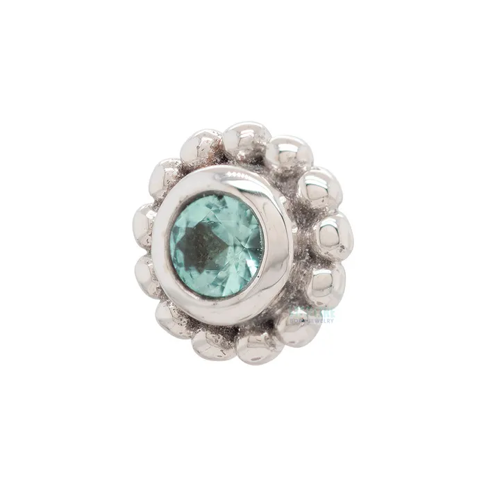 Earrings Body Vision BVLA Beaded Raine Threaded End in Gold with Mint Beryl