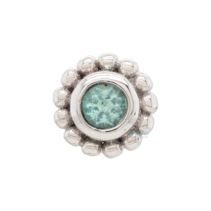 Earrings Body Vision BVLA Beaded Raine Threaded End in Gold with Mint Beryl