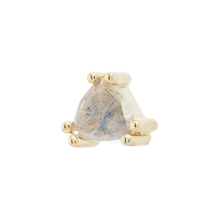 Earrings Body Vision BVLA Tanti Threaded End in Gold with Rose Cut Labradorite